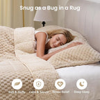 Drewin Weighted Blanket Twin Size 15 lbs, 3D Turtleback Pattern Jacquard Sherpa - Image 3
