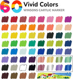 WINSONS Acrylic Markers, 60 Dual-Tip Paint Pens - Image 7