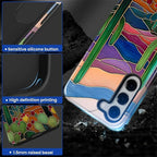 for Samsung Galaxy S23 Case, Stained Glass Cactus Pattern Glossy 2 in 1 - Image 4