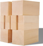 Unfinished Basswood Carving Blocks Kit, 12 Pack Rectangular Wooden Blocks by YIPLED