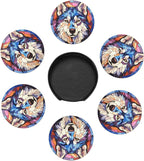 Drink Coaster Set of 6, Siberian Husky Dog Mom Lover Gift, Leather Drink - Image 4