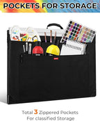 Nicpro Light Weight Art Portfolio Bag, 23x31 Black Art Canvas Portfolio Case - Image 6