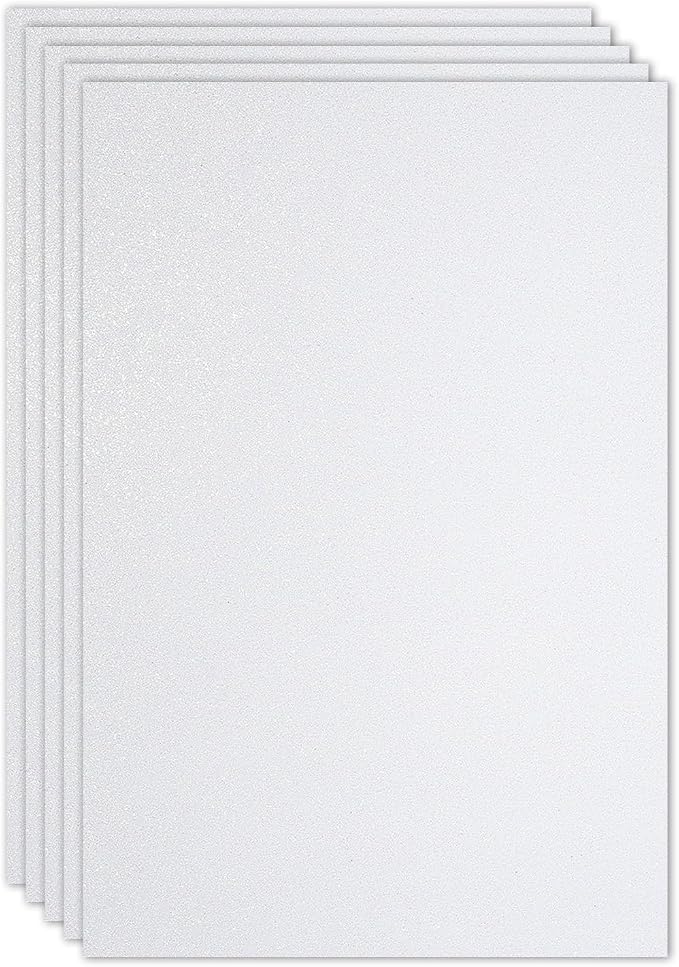 PATIKIL White Shiny EVA Glitter Foam Sheet 11.8 x 7.9 Inch 2mm Thick Sparkle by PATIKIL
