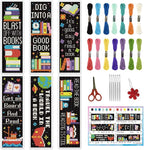 INFUNLY 6PCS Book Theme Cross Stitch Bookmark Kits 8''x2.4'' Study Bookmark by INFUNLY