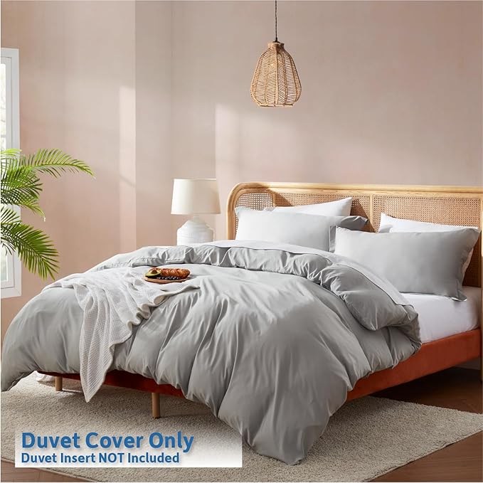 Nestl Light Grey California King Duvet Cover Sets - Image 2