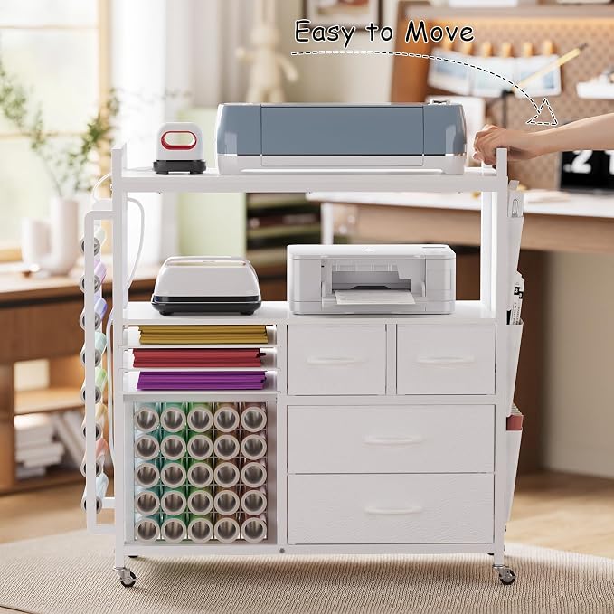 VENNQD Large Craft Organizer and Storage Rolling Cart Compatible - Image 7