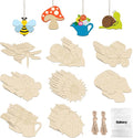 Subacy 80 PCS Unfinished Wood Cutouts 8 Styles DIY Wooden Spring Ornaments by GRADUATIONDECORATIONS