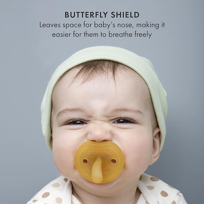 Natursutten Pacifier 6-12 - Natural Rubber Pacifier - Eco-Friendly, BPA-Free Butterfly Rounded Baby Pacifier 6-12 Months - Made in Italy - 1 Piece