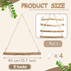 4 Pcs 15 Inch Driftwood Wall Hanging Jewelry Hanger Hanging Branch Decor - Image 2