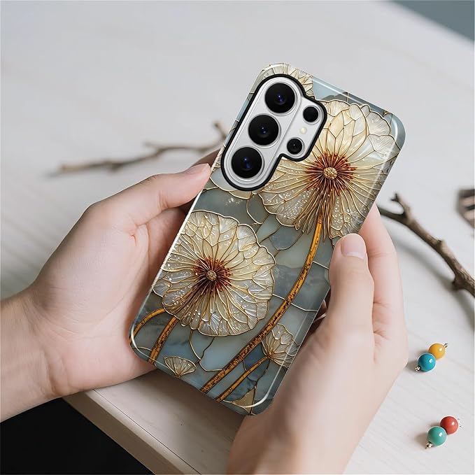 for Samsung Galaxy S26 Ultra Case, Dandelion Stained Glass Pattern Glossy 2 in - Image 3