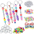 JehaYu 287 Pcs Bead Keychain Making Kit, DIY Beadable Keychains Supplies Key by JehaYu
