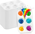 30 PCS White Plastic Watercolor Palette, 6 Well Rectangular Paint Palettes by DLOnline