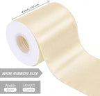 Ivory 4 Inch Continuous 15 Yards Satin Wired Ribbon - Image 2