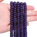 Songxi 5x8mm Natural Deep Purple Chalcedony Stone Rondelle Beads, Gemstone by SongXi