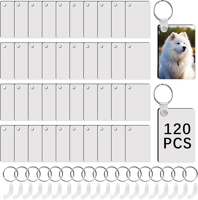 240Pcs Sublimation Keychain Blanks Double Sides 80 MDF Sublimation Keychains by Unknown