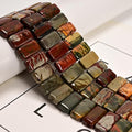 10x20mm Red Creek Stone Rectangle Gemstone Beads Jewelry Making | 20Pcs Natural by LangLong