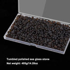 QEQEKAKA Sea Glass Stones for Crafts About 1LB Dark Brown Glass Pebbles - Image 4