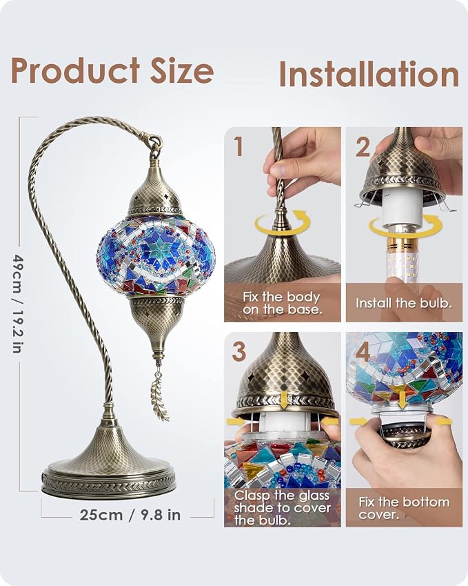 Yarra-Decor Turkish Moroccan Mosaic Table Lamp - Image 6
