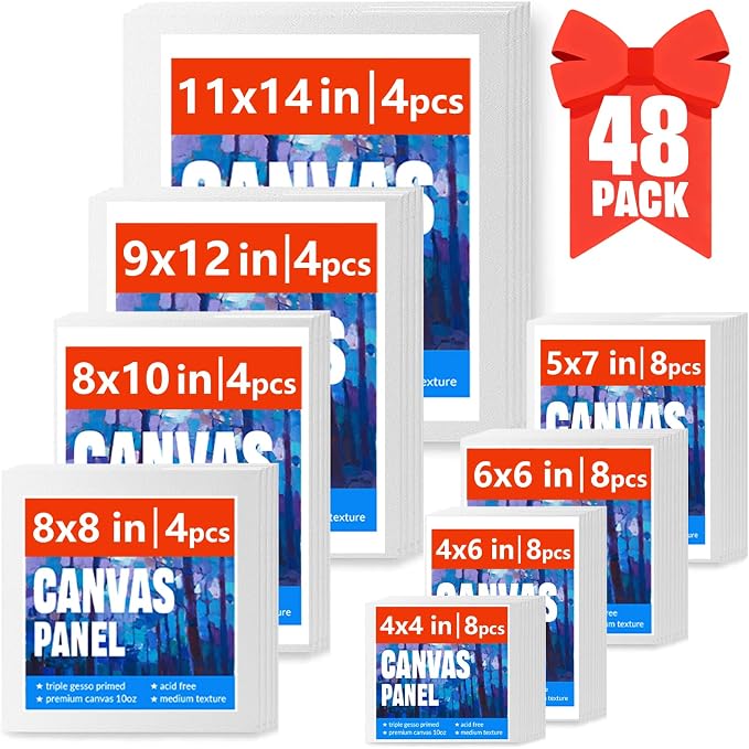 Canvas Boards for Painting, Kid&Artist, Primed Blank Cotton Canvases for Acrylic by YONEVALON