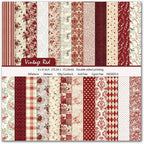 Scrapbook Paper & Scrapbooking Supplies, Vintage Red 6x6 Double-Sided Patterned by EASYHAUTE