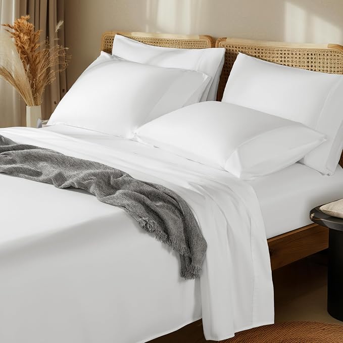 LBRO2M 1000 Thread Count 100% Egyptian Cotton Sheets Set 6 Piece Sets Queen Bed by LBRO2MBedding