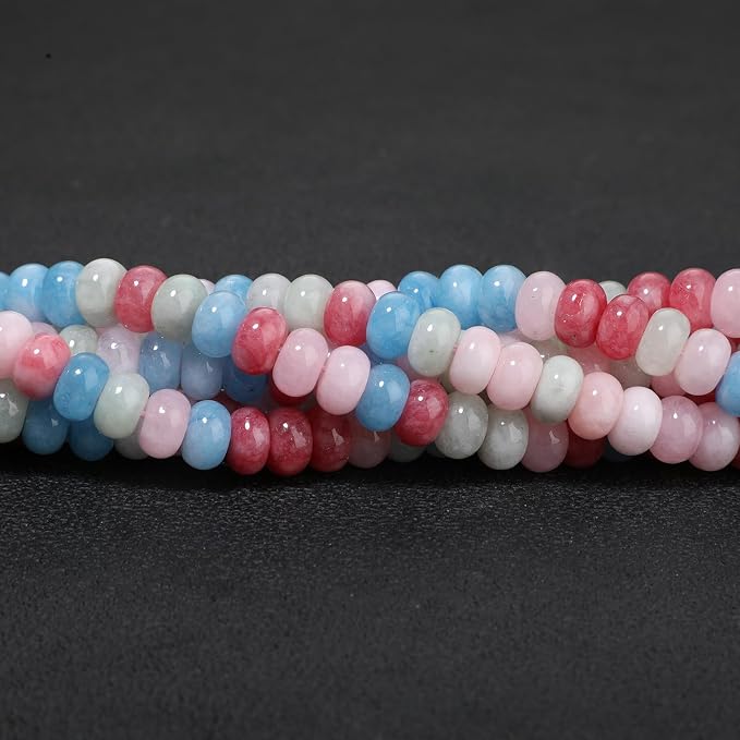 Songxi 5x8mm Natural Mixed Color Stone Rondelle Beads, Gemstone - Image 7