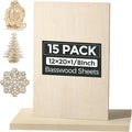 15 Pack Basswood Sheets, Smooth Surface, Uniform Thickness, No Burrs, No Warping by 3MMBasswoodForLaserCutting