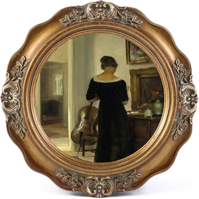 SIKOO Vintage Picture Frames 3x3 Small Antique Round Picture Frame Tabletop and by SIKOO
