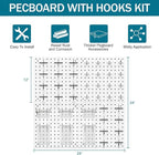 Peg Board Kit, Includes Pegboard and Accessories, - Image 4