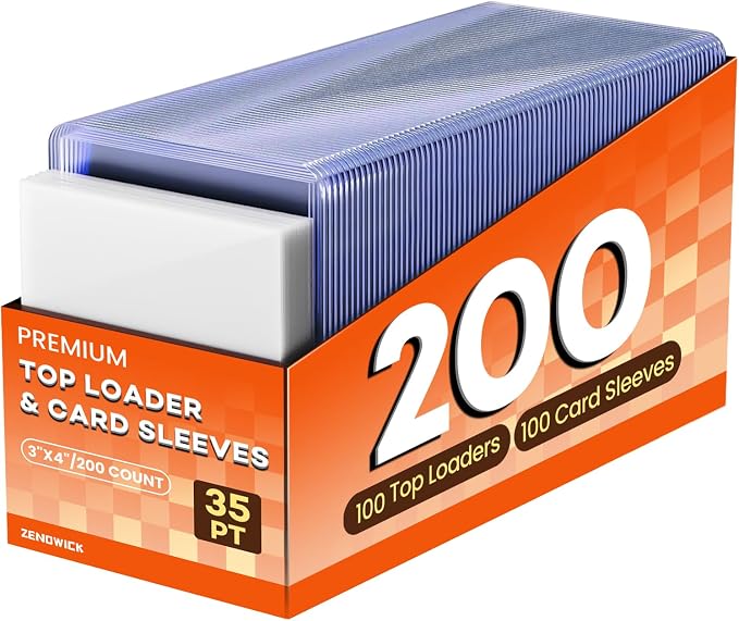 200 Card Sleeves Top Loaders for Cards, Baseball Card Protectors, Trading Card by Zenowick