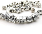55pcs Assorted Alloy European Large Hole Beads Metal Spacer Charms Bead - Image 5