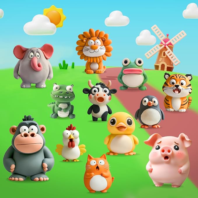 Kasfalci Air Dry Clay Kit for Kids, 12 Animals Modeling Magic Clay Sculpting Set - Image 7