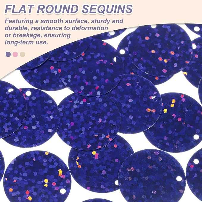 MECCANIXITY 700 Pcs Flat Round Sequins 15mm/0.6 Inch Loose Paillettes Craft - Image 3