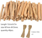 ZJCHBL 40PCS Driftwood for Crafts, 4.7 Inch Long 7mm-15mm in Diameter Driftwood - Image 2