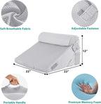 Bedluxe 3Pcs Orthopedic Bed Wedge Pillow Set, Foam Wedge Pillow Post Surgery - Image 3