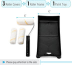 Bates- Paint Tray Set, Paint Roller Kit, 4 inch, Foam Roller, Roller Brush - Image 2