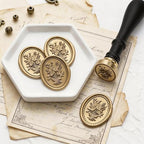 UNIQOOO 3D Relief Wax Seal Stamp, Vintage Frame Bouquet Botanical Brass Head - Image 6