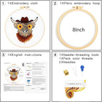 Highland Cow Embroidery Kits for Beginners Adults, Animal Hand Embroidery - Image 5