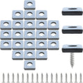 24pcs 1" (25mm) Screw on Furniture Sliders, Teflon Chair Leg Slides, Square Furniture Glides with Screws for Hardwood Floors Protectors (Gray/Black)