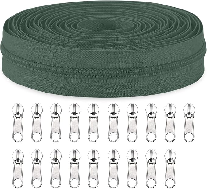 Sawoake #3 Nylon Coil Zippers by The Yard Bulk 10 Yards by Zipper