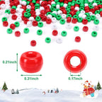 UPINS 1200Pcs Christmas Pony Beads Friendship Plastic Small Hair Beads Red - Image 3