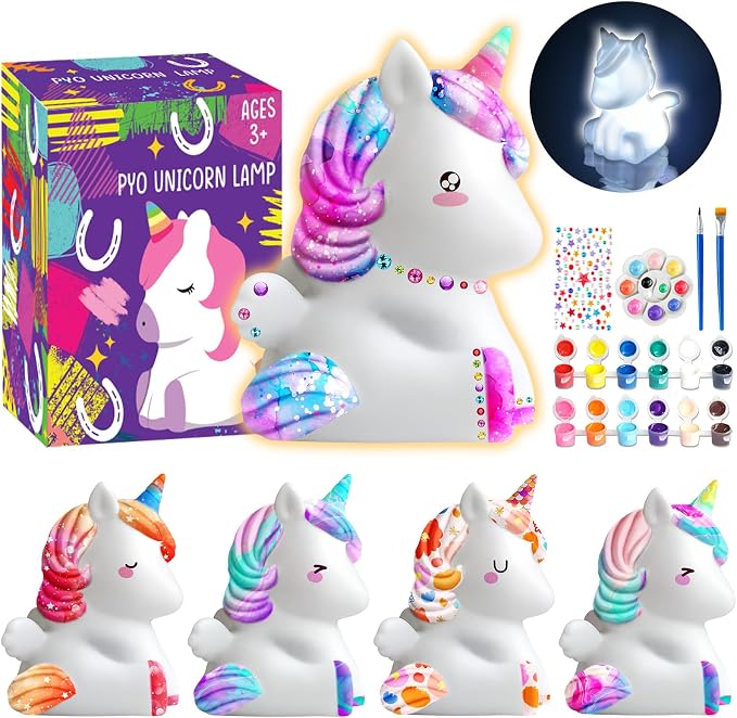 Goodyking Paint Your Own Unicorn Lamp Art Kit, DIY Night Light, Arts & Crafts by GoodyKing