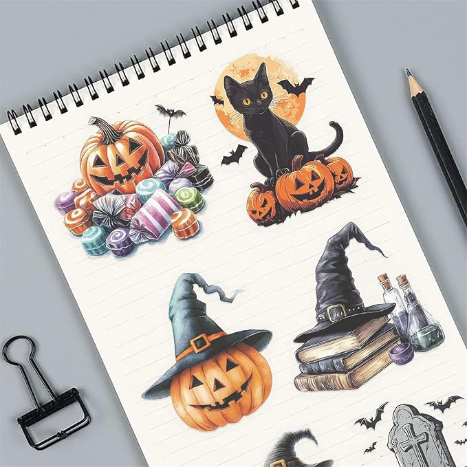 50 Pieces Halloween Themed Transparent Stickers - Image 5