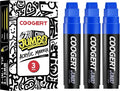 Coogert 3Pcs Blue Jumbo Poster Markers, 15MM Thick Permanent Acrylic Graffiti by CoogertPaintPens