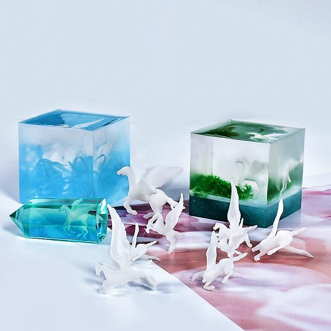 Woohome 14 PCS 3D Resin Mould Filler Mini Horse Paper Crane Paper Airplane - Image 2