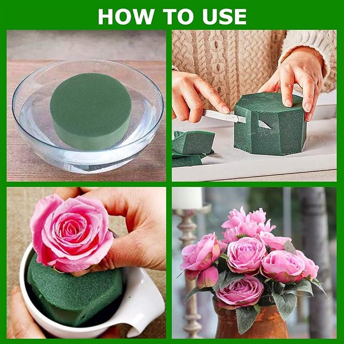 CCINEE Round Floral Foam, Wet Florist Foam Block Flower Arrangement Supplies - Image 4