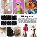 TOAOB 500pcs Round Black Plastic Doll Eyes 4mm 5mm 6mm 8mm 10mm Flatback - Image 7
