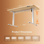 FEZIBO Standing Desk, 48 × 24 Inches Electric Height Adjustable, Sit and Stand - Image 3
