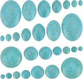 PH PandaHall 84pcs Synthetic Turquoise Stone Cabochons, 7 Sizes Blue Texture by PHPandaHall