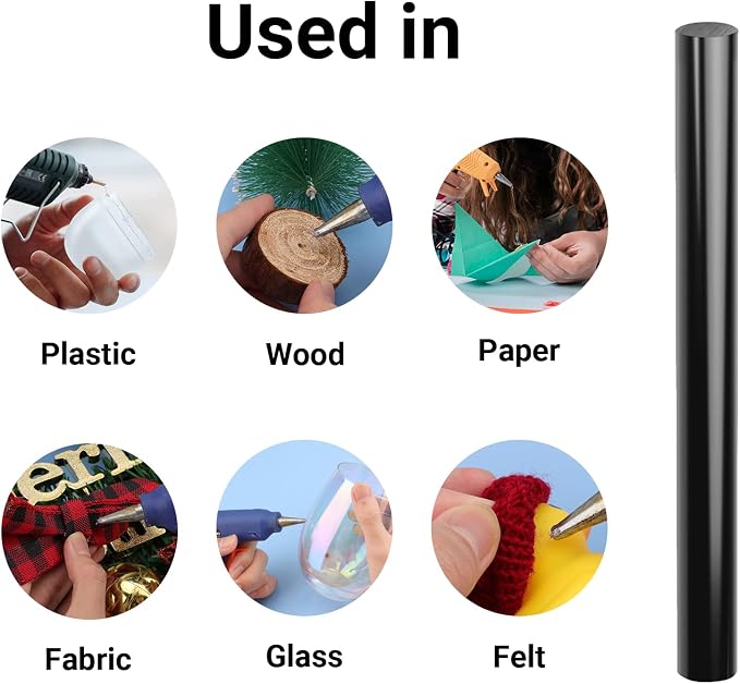 ENPOINT Black Hot Glue Sticks Full Size, Fabric Adhesive Glue Sticks - Image 6